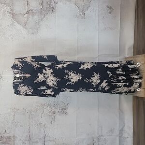 Papillion Wrap Dress Maxi Floral Print Womens Size L